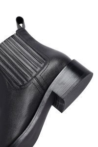 بوت زنانه مشکی چرمی چلسی دری مد