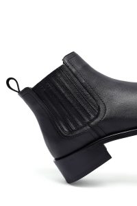 بوت زنانه مشکی چرمی چلسی دری مد