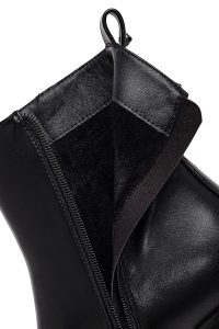 بوت زنانه مشکی کوتاه زیپ‌دار پاشنه‌دار دری مد