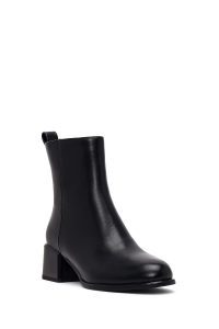 بوت زنانه مشکی کوتاه زیپ‌دار پاشنه‌دار دری مد