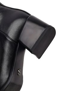 بوت زنانه مشکی کوتاه زیپ‌دار پاشنه‌دار دری مد