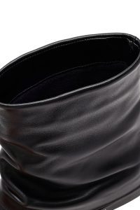 بوت زنانه چرم مشکی دری مد