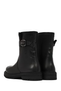 بوت زنانه چرم مشکی دری مد