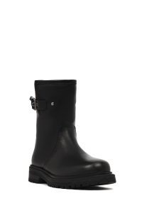 بوت زنانه چرم مشکی دری مد