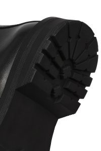 بوت زنانه چرم مشکی دری مد