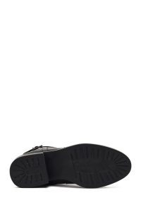 بوت زنانه چرم مشکی زیپ‌دار دری مد