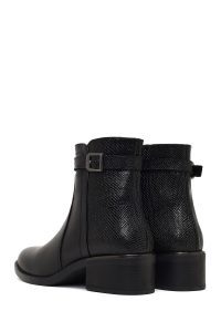 بوت زنانه چرم مشکی زیپ‌دار دری مد