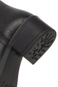 بوت زنانه چرم مشکی زیپ‌دار دری مد