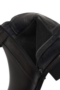 بوت زنانه چرم مشکی زیپ‌دار دری مد