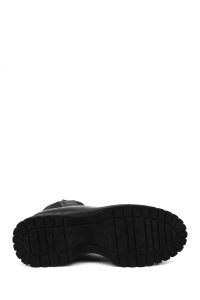 بوت زنانه چرم مشکی زیپ‌دار لژدار ضخیم دری مد