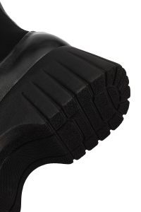 بوت زنانه چرم مشکی زیپ‌دار لژدار ضخیم دری مد