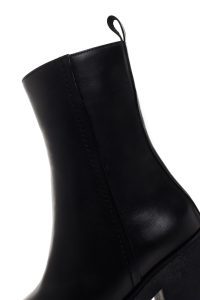 بوت زنانه چرم مشکی پاشنه‌بلند ضخیم زیپ‌دار دری مد