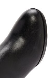 بوت زنانه چرم مشکی پاشنه‌بلند ضخیم زیپ‌دار دری مد