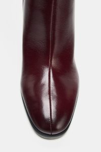 بوت زنانه چرم پاشنه بلوکی زارا – ZARA