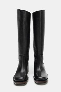 بوت زنانه چرم پاشنه‌دار زارا – ZARA