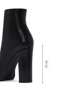 بوت زنانه چرمی مشکی پاشنه بلند زیپ دار دری مد