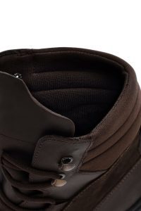 بوت قهوه‌ای بند دار نوبوک چرمی کژوال مردانه دری مد