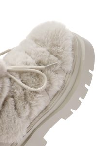 بوت مخمل‌دار با زیره ضخیم کرم زنانه دری مد