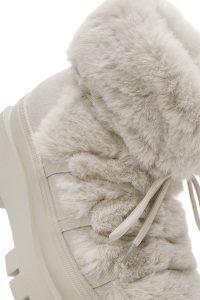 بوت مخمل‌دار با زیره ضخیم کرم زنانه دری مد