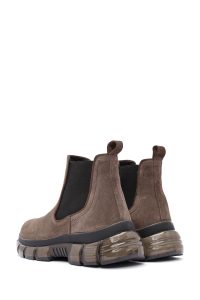 بوت مردانه چرم جیر بژ چلسی دری مد