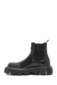 بوت مردانه چرم زیره ضخیم مشکی دری مد