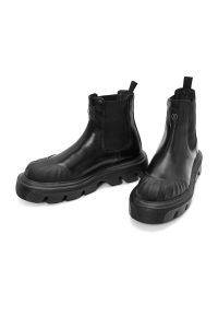 بوت مردانه چرم زیره ضخیم مشکی دری مد