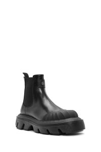 بوت مردانه چرم زیره ضخیم مشکی دری مد