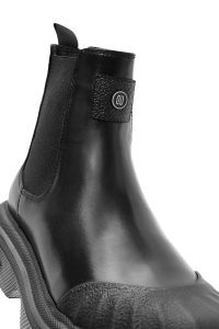 بوت مردانه چرم زیره ضخیم مشکی دری مد