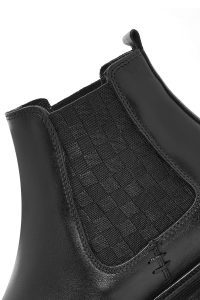 بوت مردانه چرم مشکی چلسی دری مد