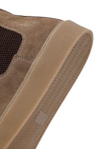 بوت مردانه چرمی بژ جیر چلسی دری مد