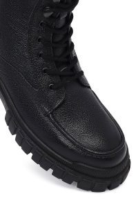 بوت مردانه چرمی مشکی زیپ‌دار دری مد