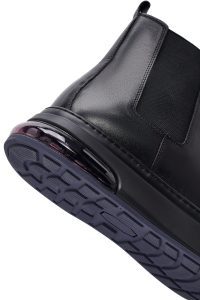 بوت مردانه چرمی مشکی ضخیم چلسی دری مد