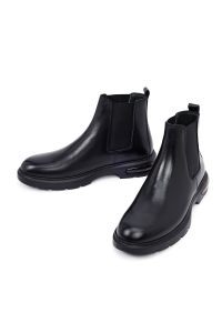 بوت مردانه چرمی مشکی چلسی دری مد