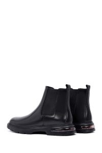 بوت مردانه چرمی مشکی چلسی دری مد