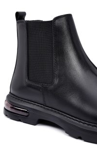 بوت مردانه چرمی مشکی چلسی دری مد