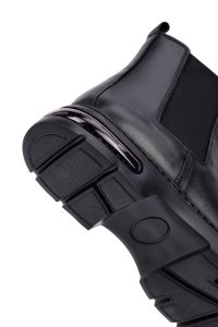 بوت مردانه چرمی مشکی چلسی دری مد