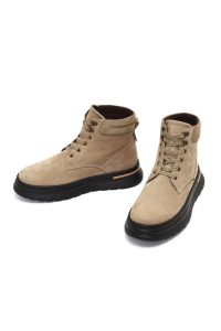 بوت نبوک مردانه بژ بندی زیره ضخیم دری‌مد