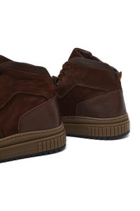 بوت نبوک مردانه قهوه‌ای بندی دری‌مد