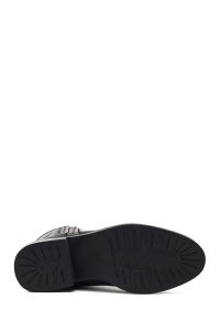 بوت چرمی زنانه مشکی زیپ‌دار دری مد