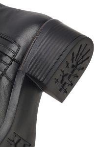 بوت چرمی زنانه مشکی زیپ‌دار دری مد