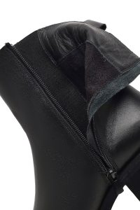 بوت چرمی زنانه مشکی زیپ‌دار دری مد