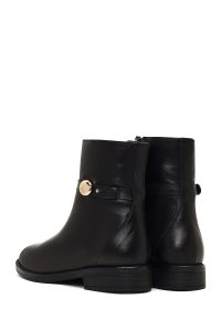 بوت چرمی زنانه مشکی زیپ‌دار دری مد