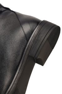 بوت چرمی زنانه مشکی زیپ‌دار دری مد