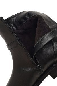 بوت چرمی زنانه مشکی زیپ‌دار دری مد