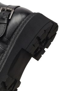 بوت چرمی زنانه مشکی زیپ‌دار زیره ضخیم دری مد