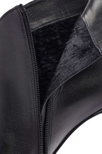 بوت چرمی زنانه مشکی زیپ‌دار پاشنه نازک دری‌مد
