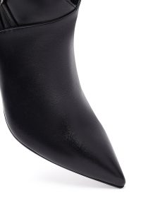 بوت چرمی زنانه مشکی زیپ‌دار پاشنه نازک دری‌مد