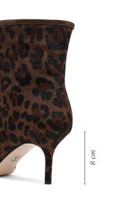 بوت چرمی زنانه پلنگی پاشنه نازک دری‌مد