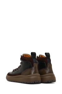 بوت چرمی مردانه سبز بندی زیره ضخیم دری‌مد