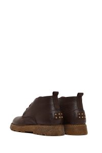 بوت چرمی مردانه قهوه‌ای بندی دری‌مد